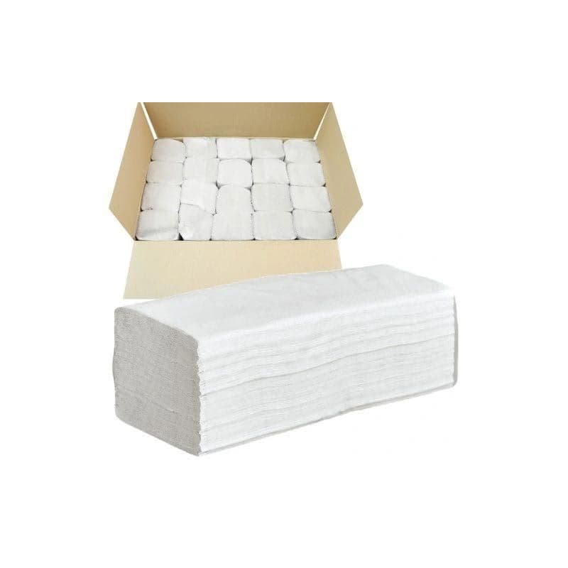 Uteráky pap. ZZ 2vrs. biele 100% celulóza 23x21cm 20x150ks=3000ks v krab 1