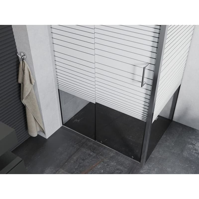 MEXEN/S - APIA sprchovací kút 105x70, dekor - pruhy, chróm 840-105-070-01-20 4