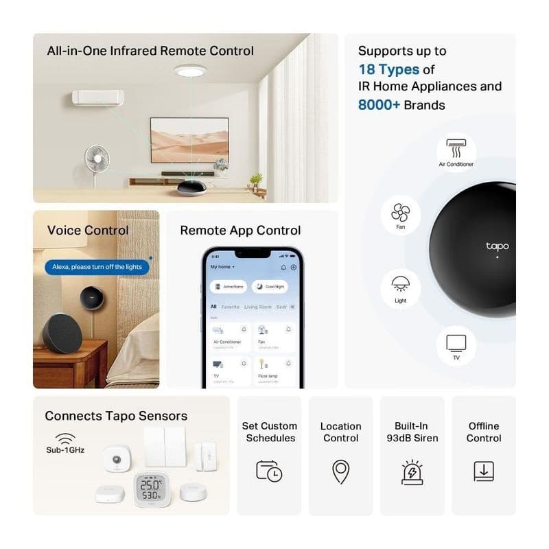 TP-Link Tapo H110 WiFi Šikovný infračervený IoT húb Tapo (2, 4GHz, BT, Matter certified) 4