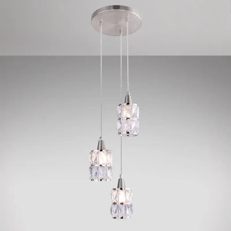 Závesná lampa 15760-3 chróm, krištáľ LW3 1