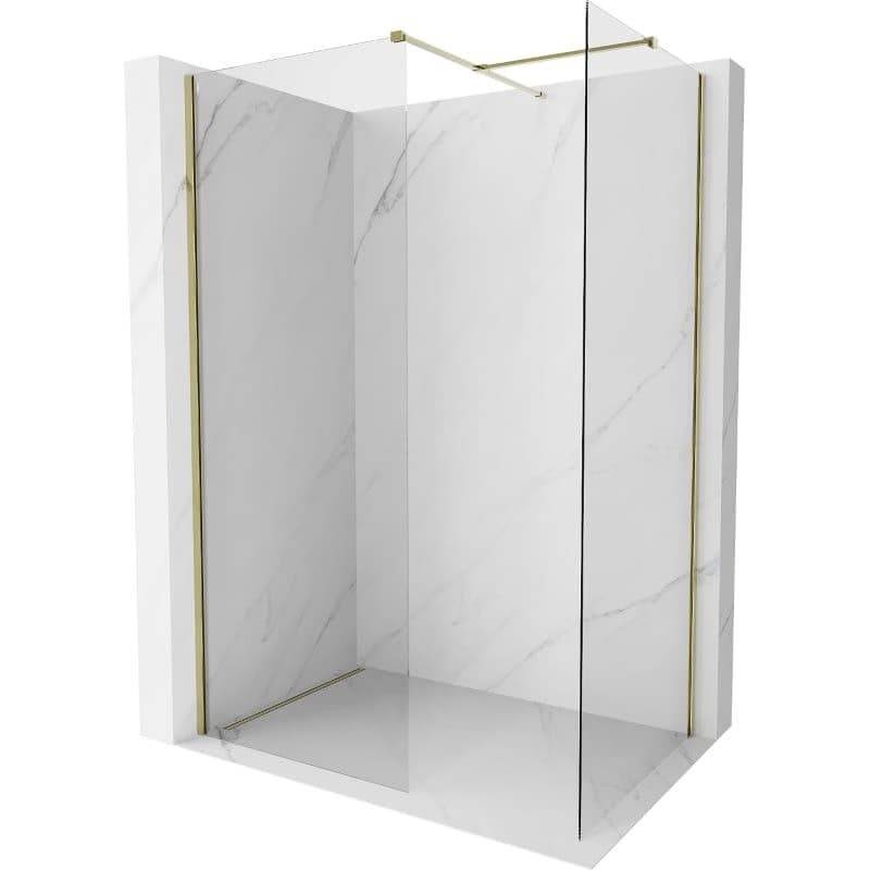 MEXEN/S - Kyoto-X Sprchová zástena WALK-IN 110 x 110, transparent 10 mm, zlato 800-110-202-50-00-110-X