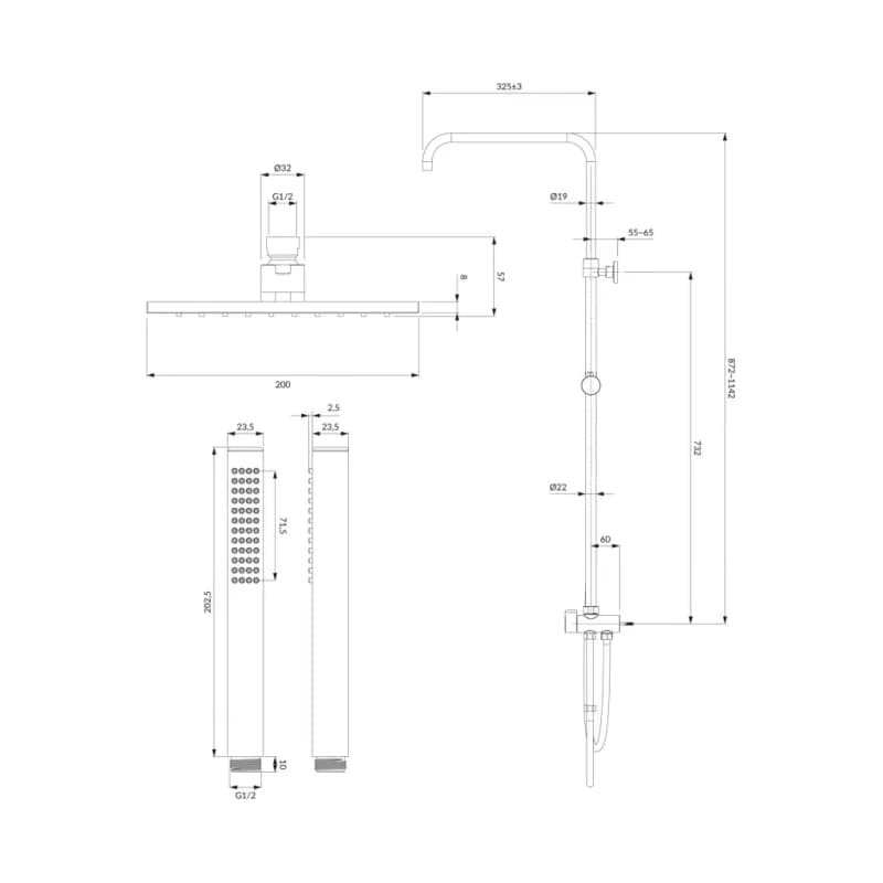 OMNIRES - MICRO S sprchový stĺp chróm /CR/ SYSY/KCR 3