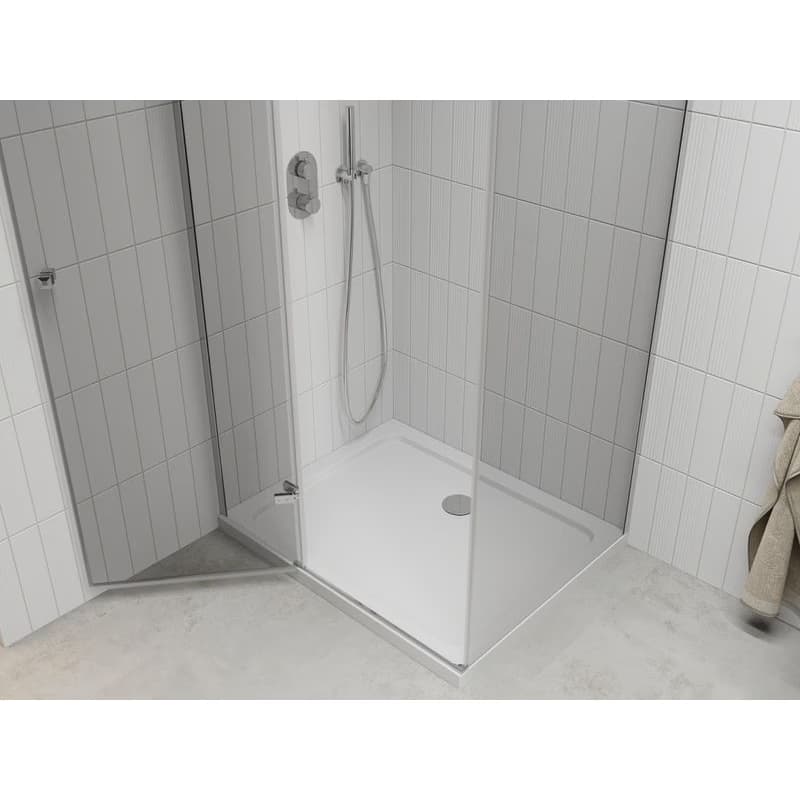 MEXEN/S - Roma sprchovací kút 100x70, kyvné, číre sklo, chróm + vanička 854-100-070-01-00-4010 5