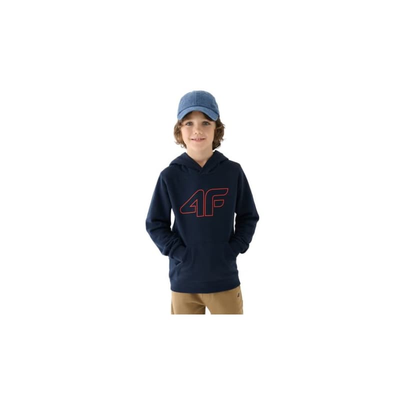 Chlapčenská mikina s kapucňou 4F JUNIOR SWEATSHIRT-JWMM00TSWSM1292-31S-NAVY 1
