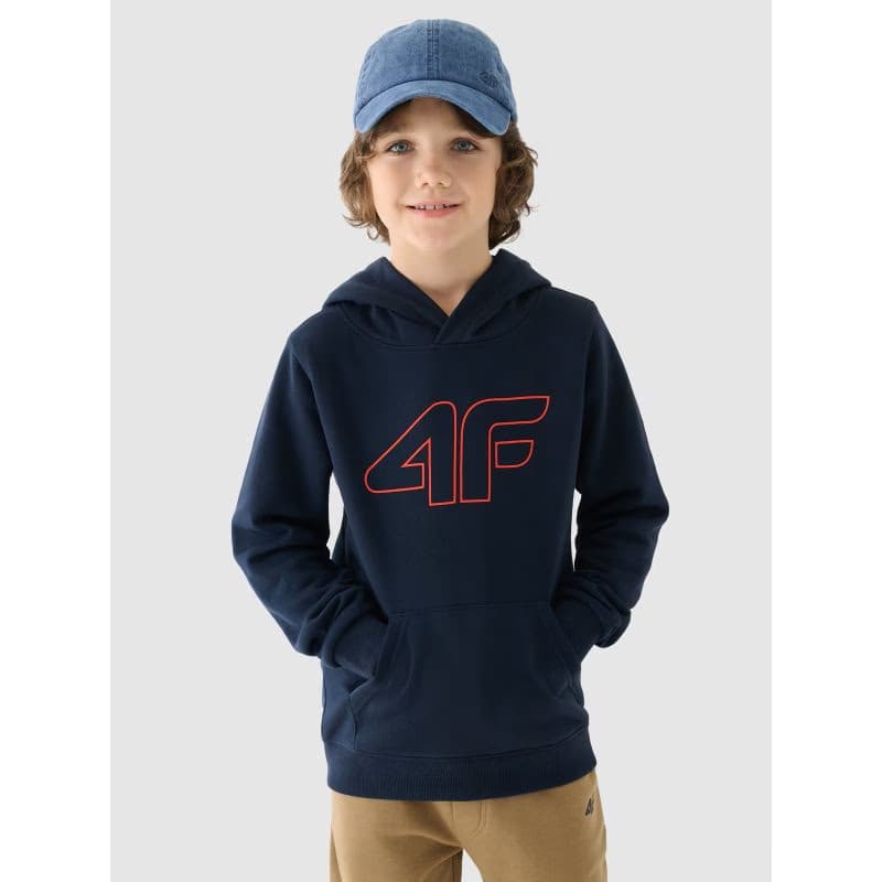 Chlapčenská mikina s kapucňou 4F JUNIOR SWEATSHIRT-JWMM00TSWSM1292-31S-NAVY 2
