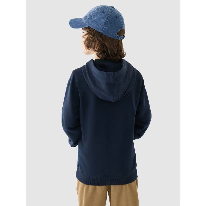 Chlapčenská mikina s kapucňou 4F JUNIOR SWEATSHIRT-JWMM00TSWSM1292-31S-NAVY 3