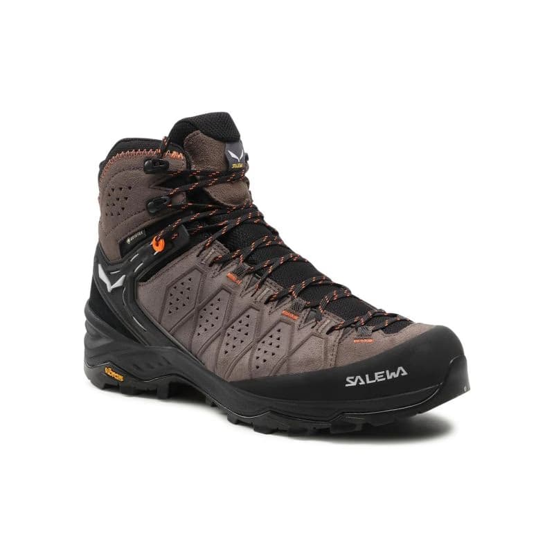 Pánska členková turistická obuv SALEWA Alp Trainer 2 Mid GTX M wallnut fluo orange 2