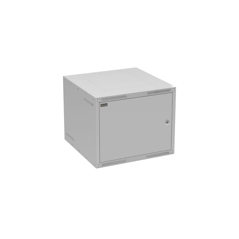 Nástenná rozvodná skriňa GrandN 9U 600 mm, plechové dvierka, RAL 7035, GrandN-9U-66-21-G (