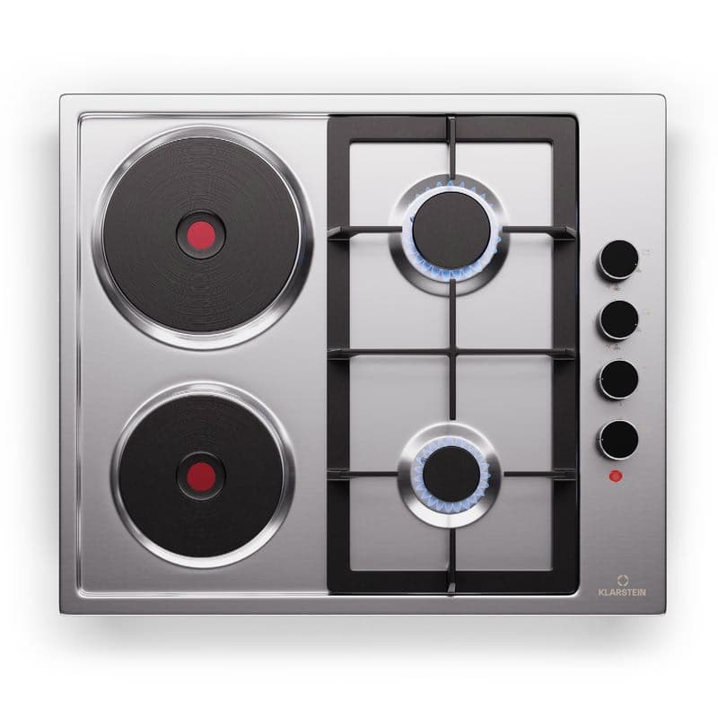 Klarstein MultiChef 4 Hot Plate, elektrická a plynová varná doska, 4 varné zóny, 2 horáky, 2 elektrické platne 1