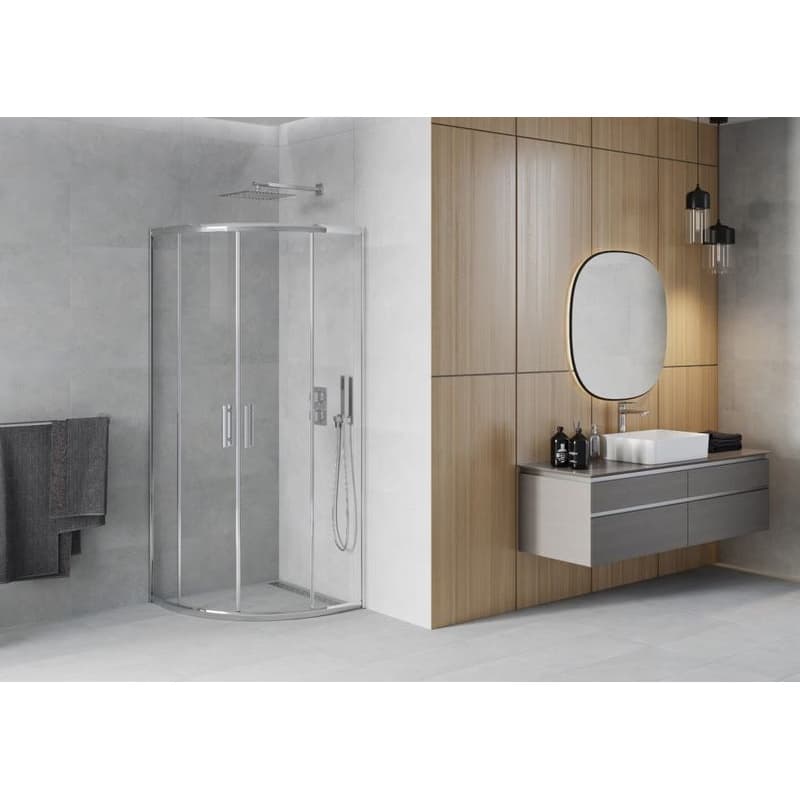 MEXEN - Rio štvrťkruhový sprchovací kút 70x70, sklo transparent, chróm 863-070-070-01-00 2