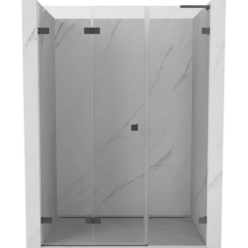 MEXEN/S - Lunar-F L skladacie sprchové dvere ľavé 115, transparent, grafit metal 836SL-115-050-95-00-L 1