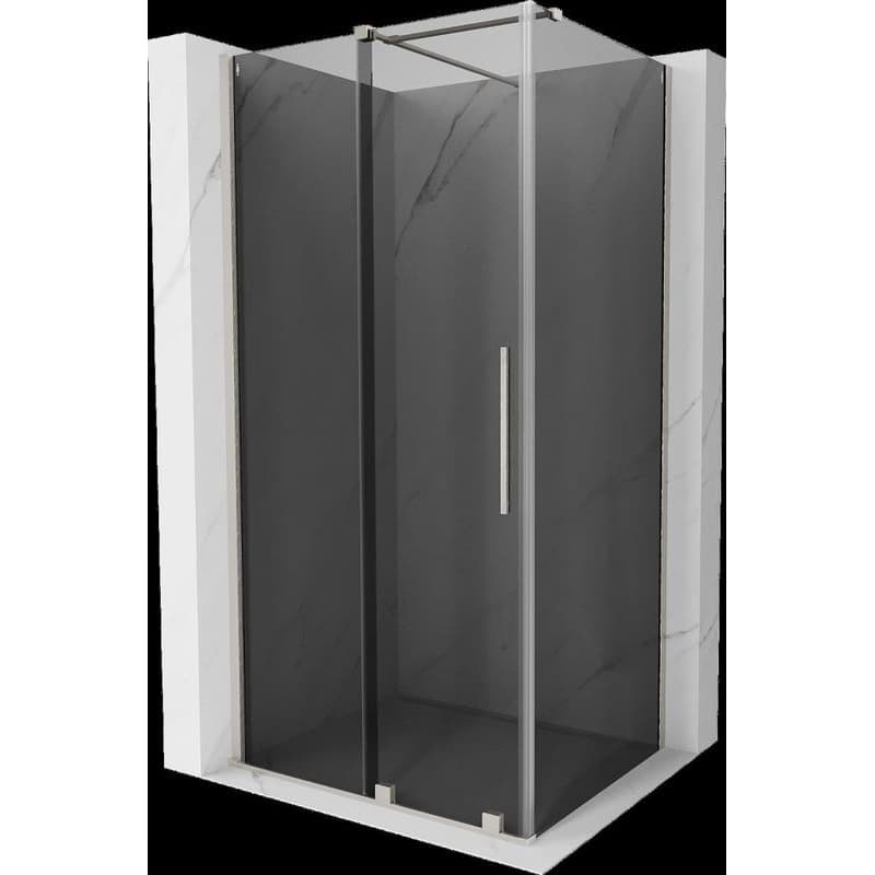 MEXEN/S - Velár sprchovací kút, posuvné dvere 110 x 70, grafit, nikel kartáčovaný 871-110-070-41-97