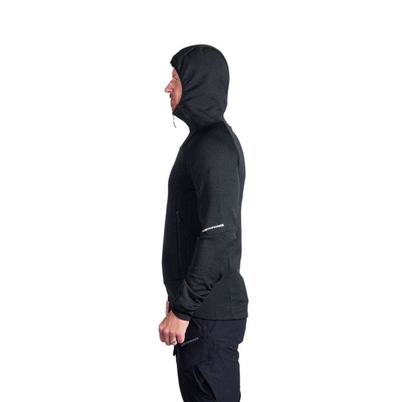 Pánska turistická mikina so zipsom NORTHFINDER EGON 411greyblack 2