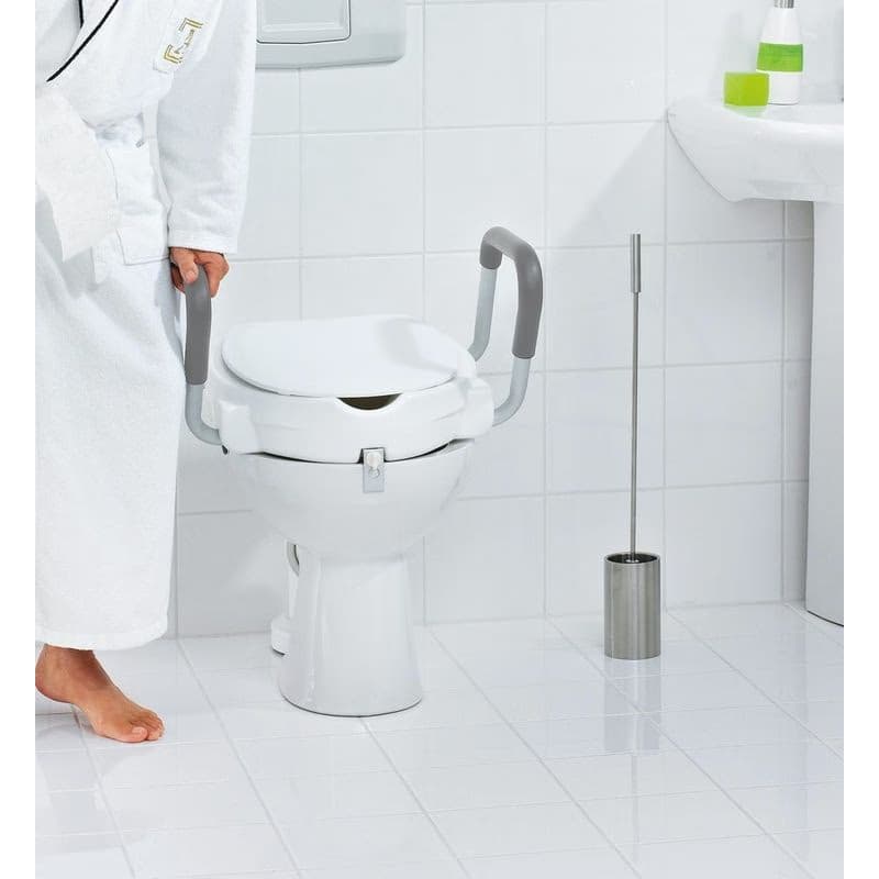 RIDDER - HANDICAP WC sedátko zvýšené 10cm, s madlami, biele A0072001 4