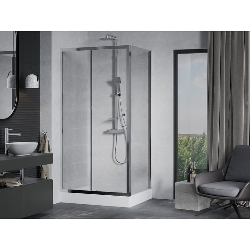 MEXEN/S - Apia Sprchovací kút 120x80, transparent, chróm + vanička Rio 840-120-080-01-00-4510 2