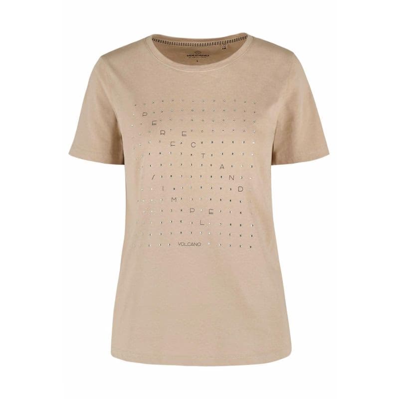 Dámske tričko s krátkym rukávom VOLCANO T-PERFECT-501-BEIGE 3
