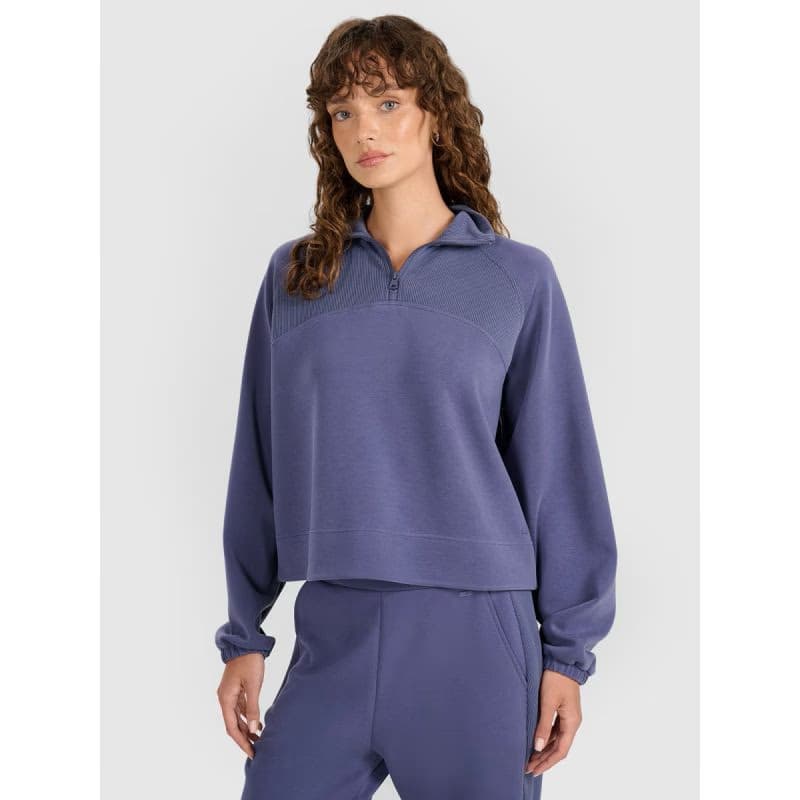 Dámska mikina s 1 2 zipsom 4F SWEATSHIRT F1836-WAW25TSWSF1836-32S-DENIM 2