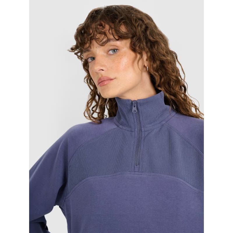 Dámska mikina s 1 2 zipsom 4F SWEATSHIRT F1836-WAW25TSWSF1836-32S-DENIM 6