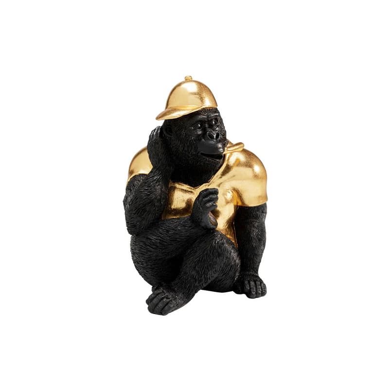 Glam Gorilla dekorácia čierno-zlatá 26 cm