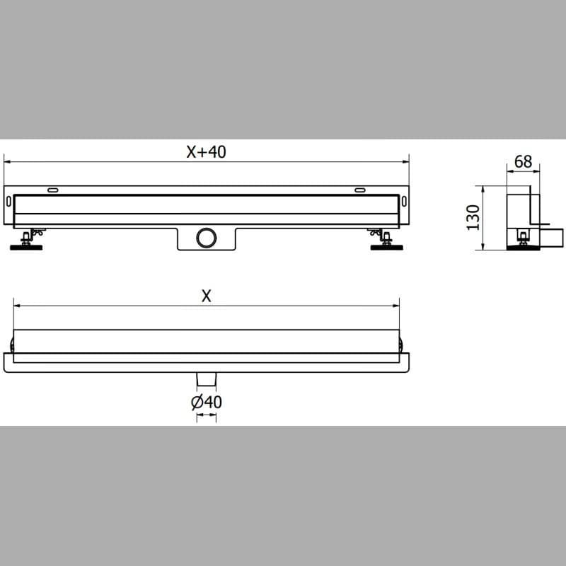 MEXEN - Flat Wall žľab k stene 2v1 70 cm zlatý 1530070 5