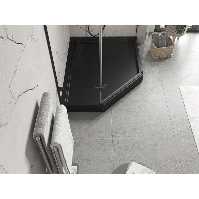 MEXEN - Flow+ päťboká sprchová vanička pravá 100 x 90, čierna mat 46P709010RH 3