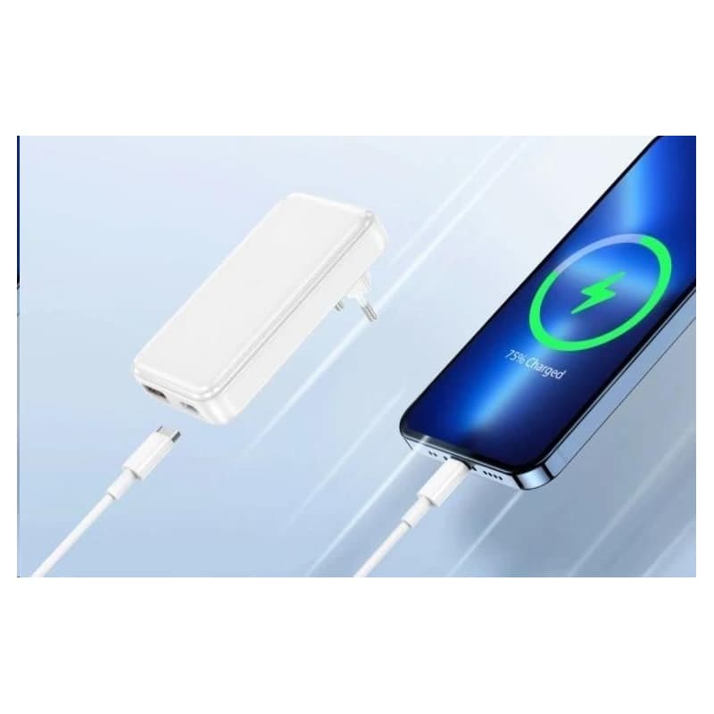 WG - Sieťová nabíjačka GaN 2x USB, 1x USB-C 30W + 1x USB-A 18W, white 3