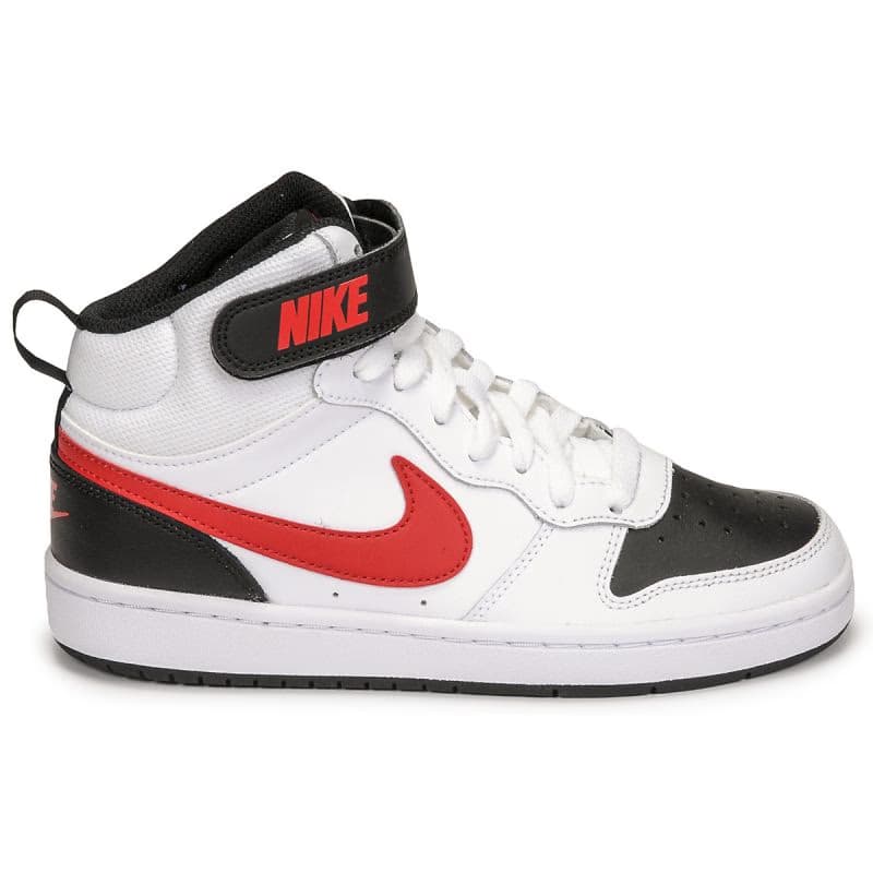Chlapčenská rekreačná obuv NIKE Court Borough Mid 2 white black university red 2