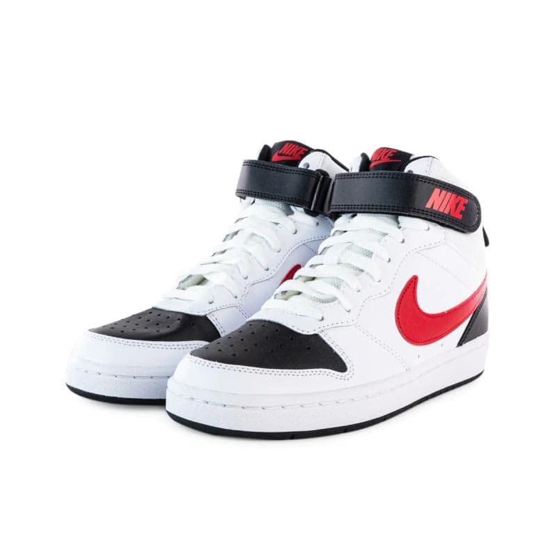 Chlapčenská rekreačná obuv NIKE Court Borough Mid 2 white black university red 3