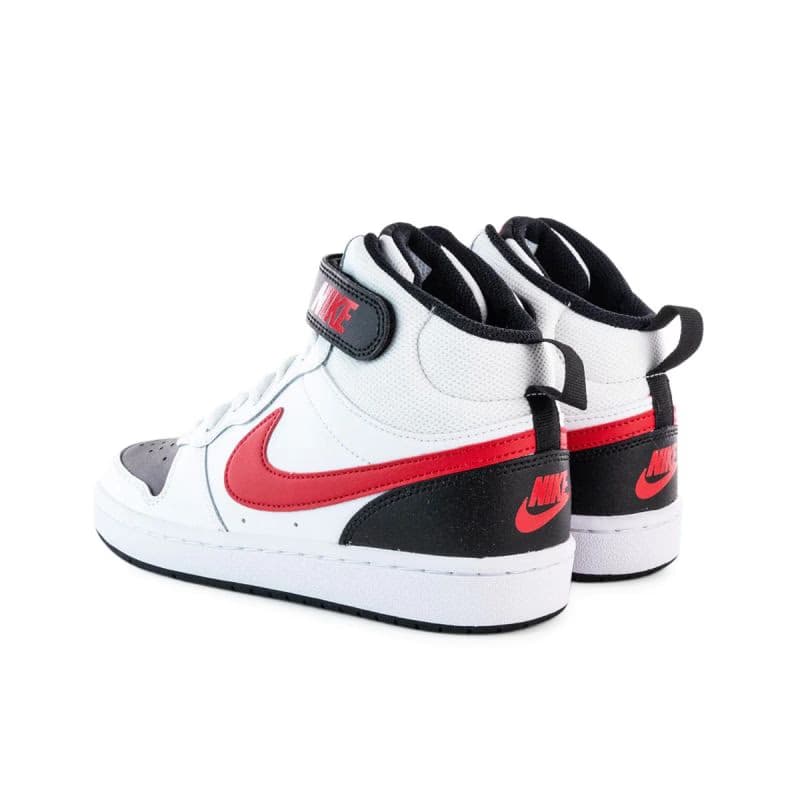 Chlapčenská rekreačná obuv NIKE Court Borough Mid 2 white black university red 4