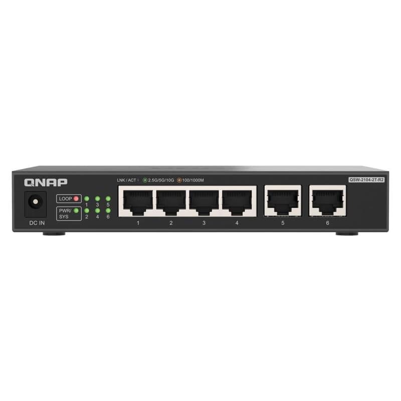 QNAP switch QSW-2104-2T-R2 (4x 2,5GbE RJ45 a 2x 10GbE RJ45) 1
