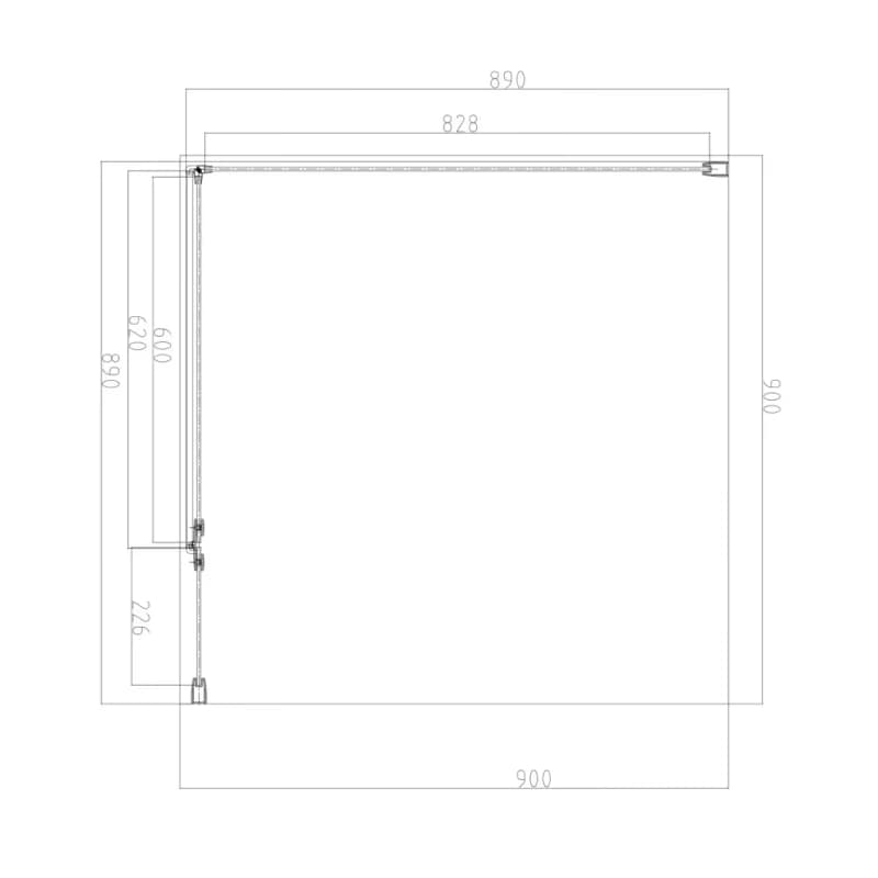OMNIRES - MANHATTAN štvorcový sprchovací kút s krídlovými dverami, 90 x 90 cm čierna mat / transparent /BLMTR/ MH9090BLTR 4