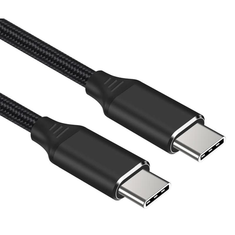 PremiumCord Kábel USB-C M/M, 240W 480Mbps čierny bavlnený oplet, 1,5m 1