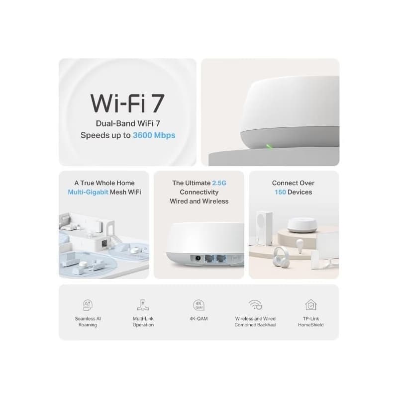 TP-Link Deco BE25(1-pack) - BE3600 Systém Mesh WiFi 7 pre celú domácnosť 5