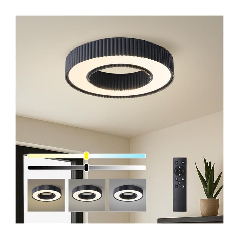 Brilagi - stmievateľné LED stropné svietidlo LUMIX LED/48W/230V 3000-6000K čierne pr. 50 cm + diaľkový ovládač BRI858