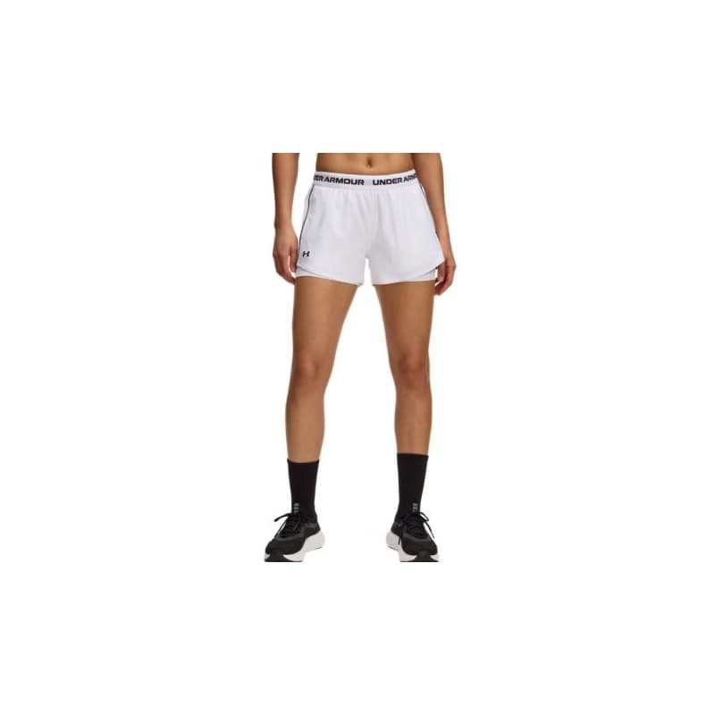Dámske tréningové kraťasy UNDER ARMOUR Tech Play Up 2in1 Shorts-WHT 1