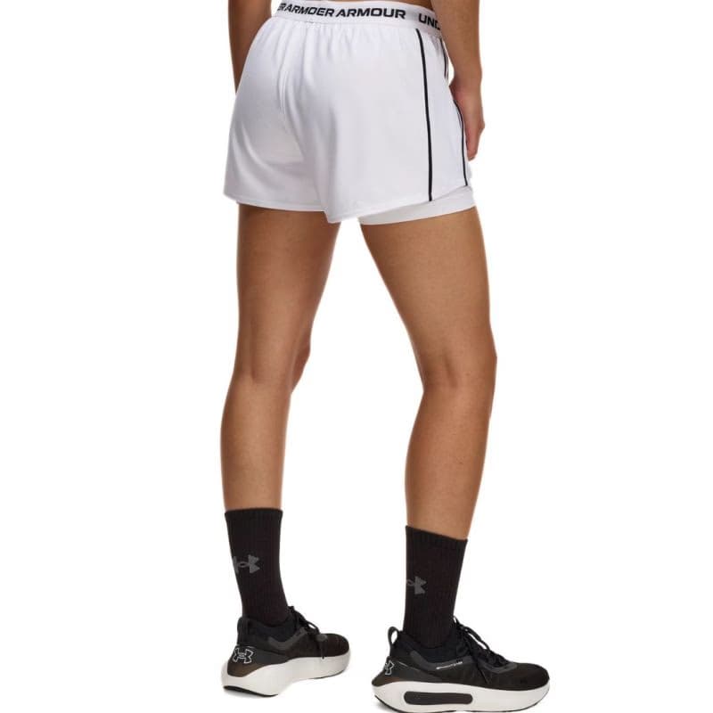Dámske tréningové kraťasy UNDER ARMOUR Tech Play Up 2in1 Shorts-WHT 2