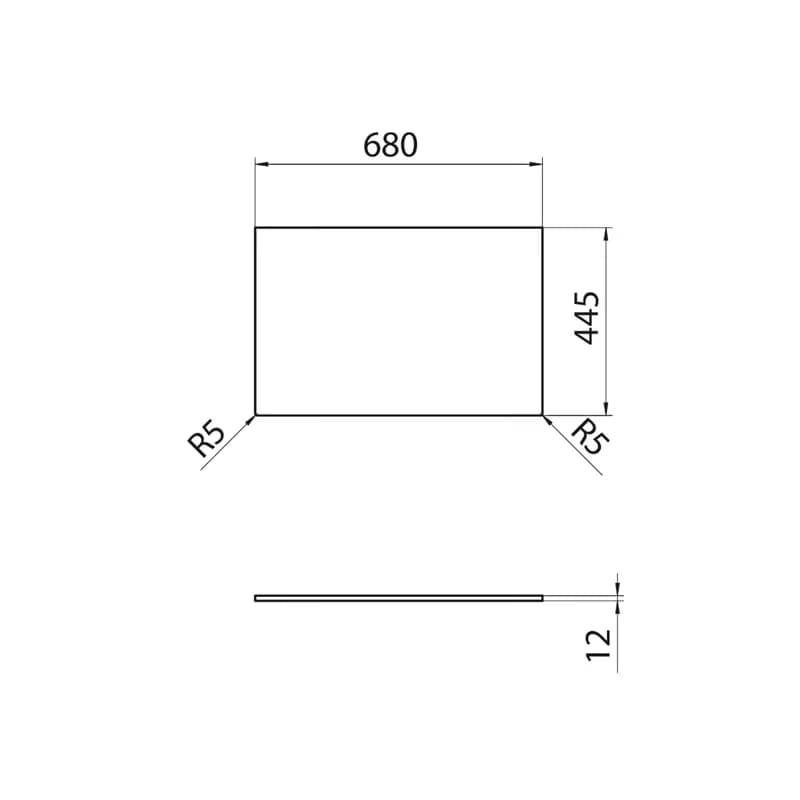 SAPHO - Doska Rockstone 680x12x445, biela matná DTR68-0101 5
