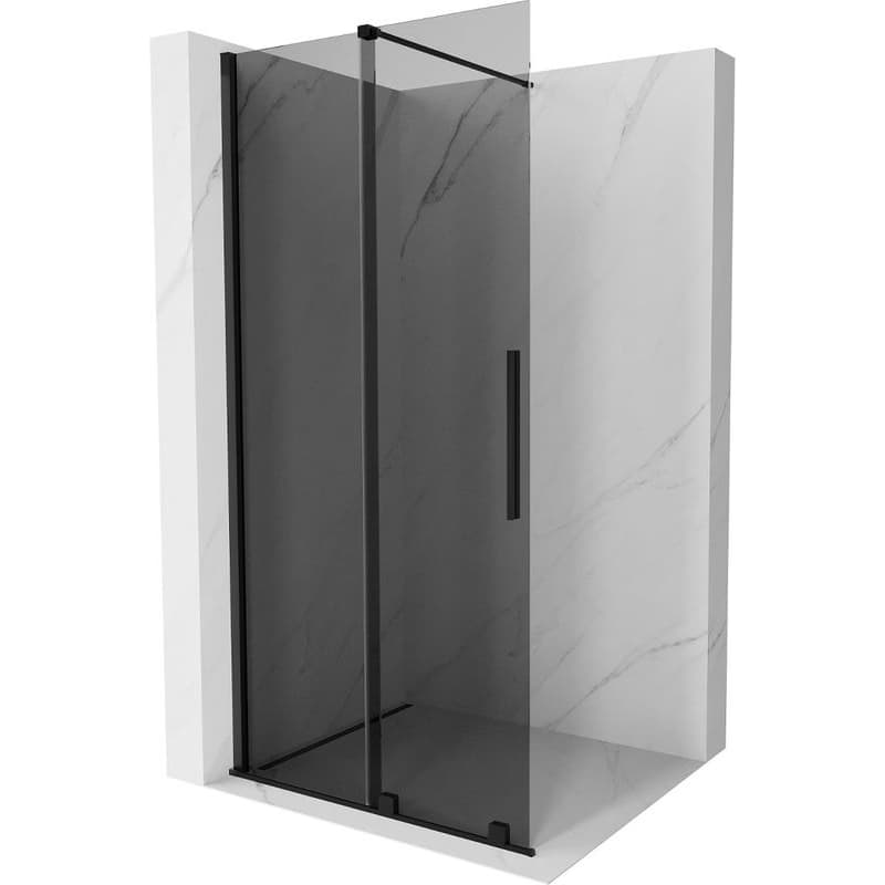 MEXEN/S - Velar Sprchová zástena posuvná Walk-in 85 x 200, grafit 8 mm, čierna 871-085-000-43-70