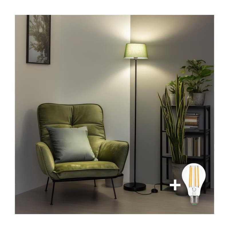 Brilagi - LED Stojacia lampa CERIA 1xE27/40W/230V pr. 25 cm zelená/čierna SA2187+EG781034 1