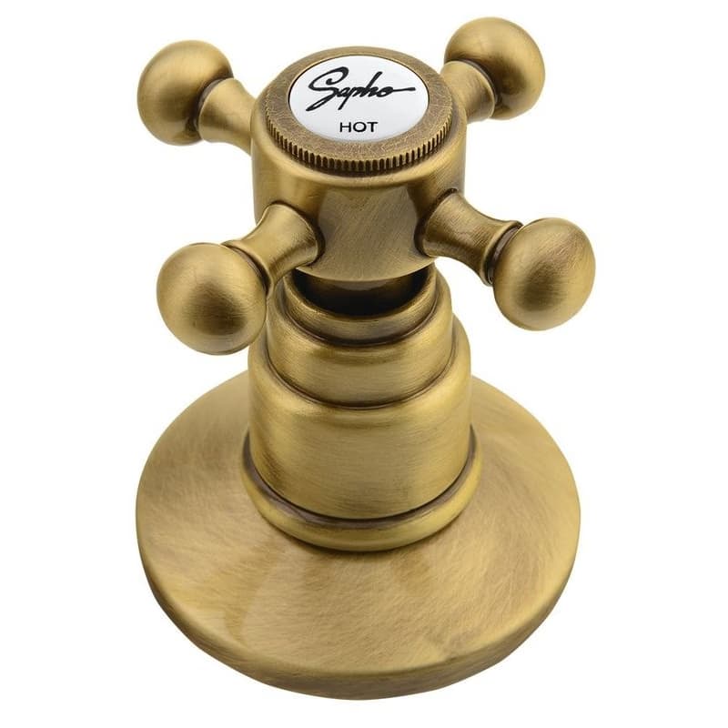 SAPHO - ANTEA trojprvková umývadlová batéria s retro hubicou, s výpusťou, bronz 3226 5