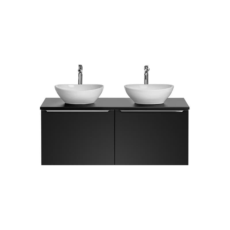 ArtCom Kúpeľňová skrinka s umývadlom a doskou SANTA FE Black DU120/2 | 120 cm 1