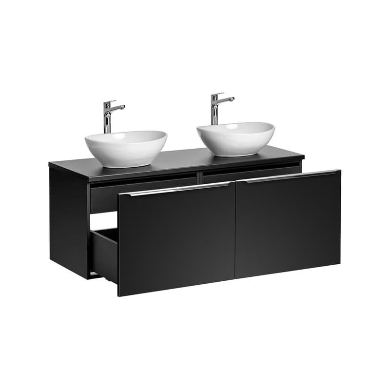ArtCom Kúpeľňová skrinka s umývadlom a doskou SANTA FE Black DU120/2 | 120 cm 2