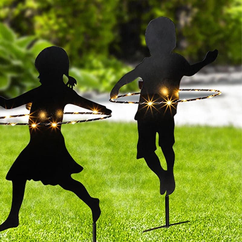 LED solárny zápich chlapec s Hula Hoop 1