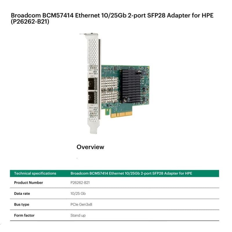 Broadcom BCM57414 Ethernet 10/25Gb 2-port SFP28 adaptér 2