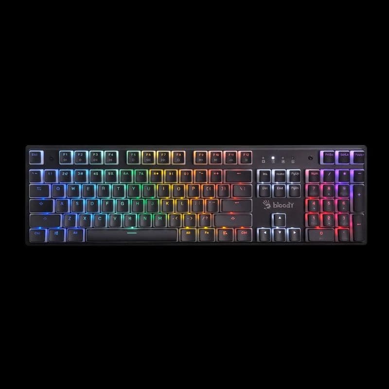A4tech Bloody Podsvietená mechanická herná klávesnica S510R, Blue Switch, Pudding, USB, CZ, čierna