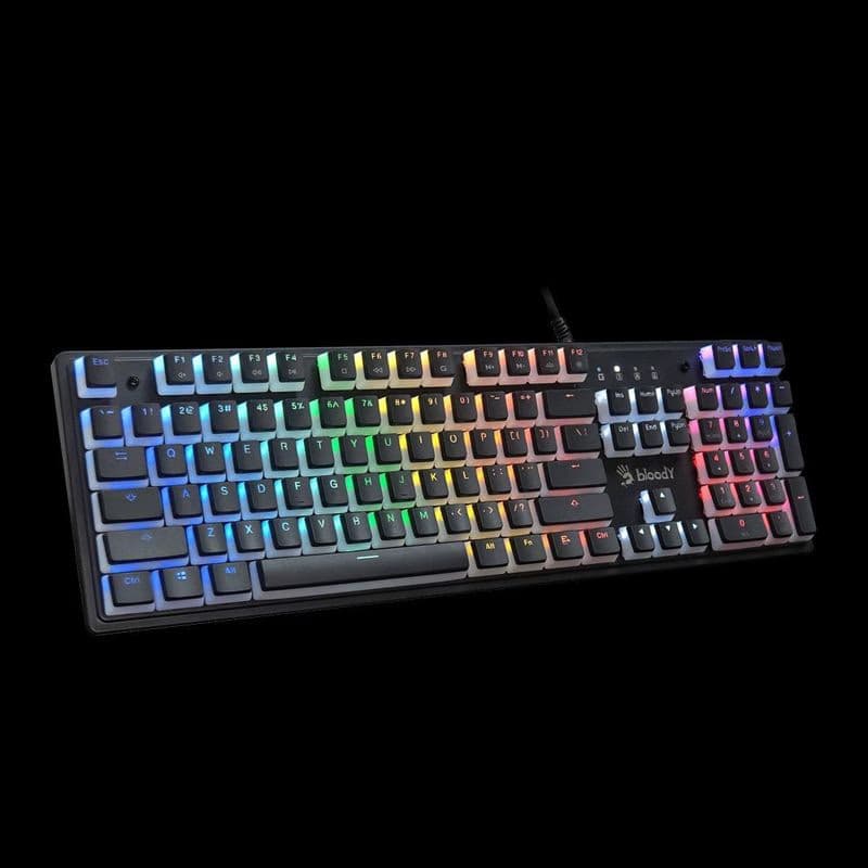 A4tech Bloody Podsvietená mechanická herná klávesnica S510R, Blue Switch, Pudding, USB, CZ, čierna 2