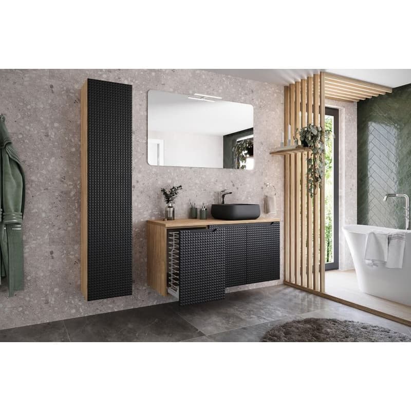 ArtCom Vysoká skrinka do kúpeľne LUXOR Black 80-01-1D 2