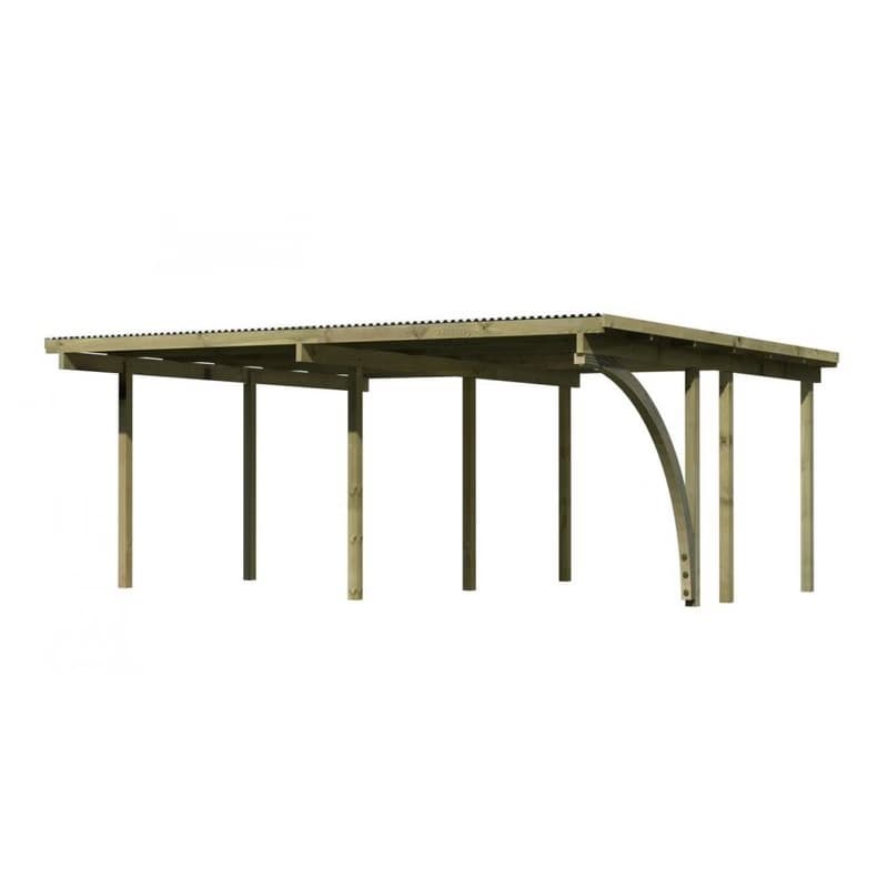 Drevený dvojitý prístrešok / carport ECO 1A Lanitplast 2