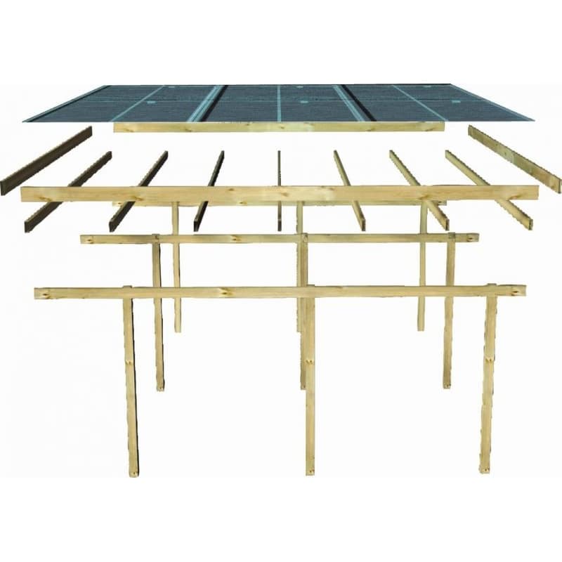 Drevený dvojitý prístrešok / carport ECO 1A Lanitplast 5