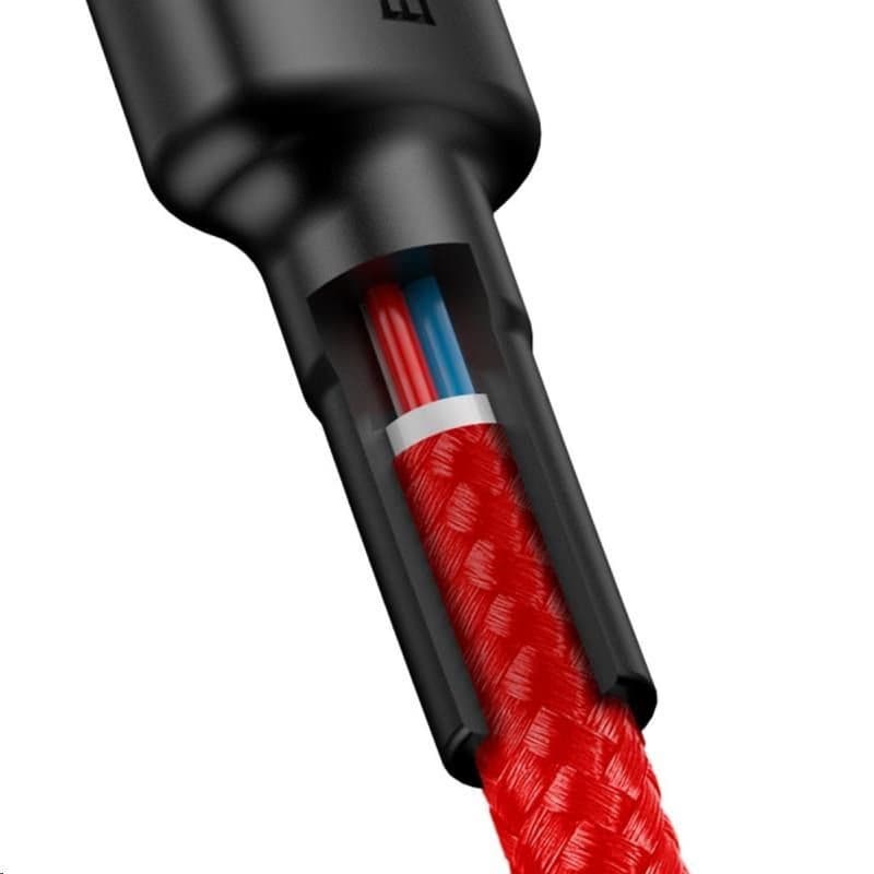 Baseus Cafule Series nabíjací / dátový kábel USB-C na USB-C PD2.0 60W Flash 2m, červená 4
